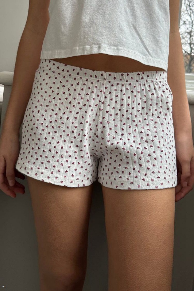 Short Jogging Brandy Melville Emory Floral Blanche | TOI-94345469